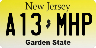 NJ license plate A13MHP