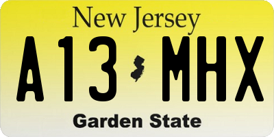 NJ license plate A13MHX