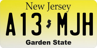 NJ license plate A13MJH