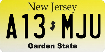 NJ license plate A13MJU