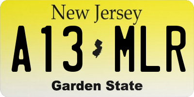 NJ license plate A13MLR