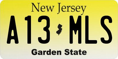 NJ license plate A13MLS