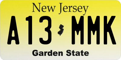 NJ license plate A13MMK