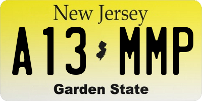 NJ license plate A13MMP