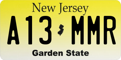 NJ license plate A13MMR