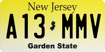NJ license plate A13MMV