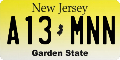 NJ license plate A13MNN