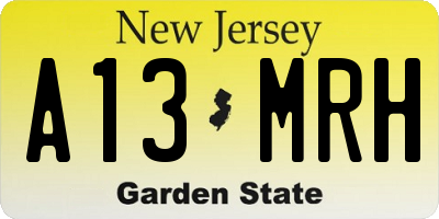NJ license plate A13MRH