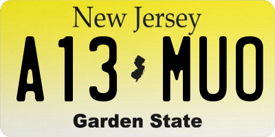 NJ license plate A13MUO