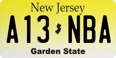 NJ license plate A13NBA