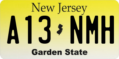 NJ license plate A13NMH