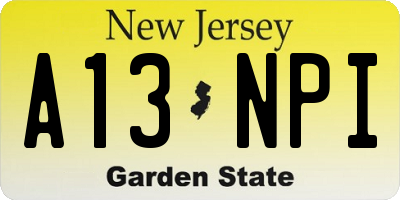 NJ license plate A13NPI
