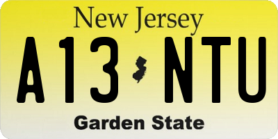 NJ license plate A13NTU