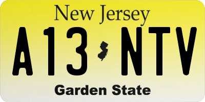NJ license plate A13NTV