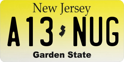 NJ license plate A13NUG