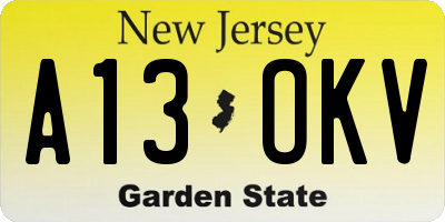 NJ license plate A13OKV