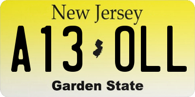 NJ license plate A13OLL