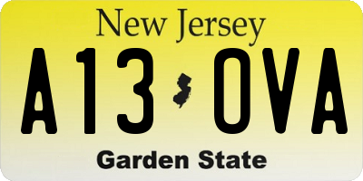 NJ license plate A13OVA