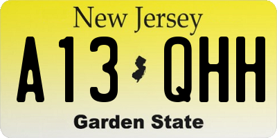 NJ license plate A13QHH