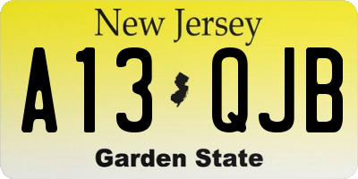 NJ license plate A13QJB