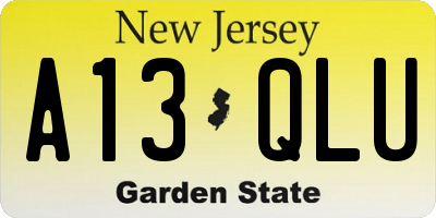 NJ license plate A13QLU