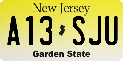NJ license plate A13SJU