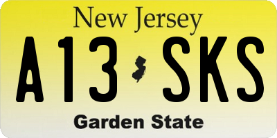 NJ license plate A13SKS