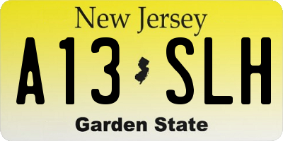 NJ license plate A13SLH