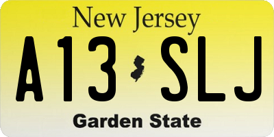 NJ license plate A13SLJ