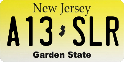 NJ license plate A13SLR