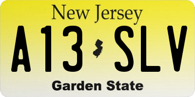 NJ license plate A13SLV