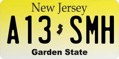NJ license plate A13SMH