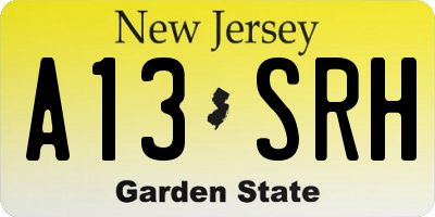 NJ license plate A13SRH