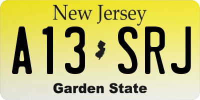 NJ license plate A13SRJ