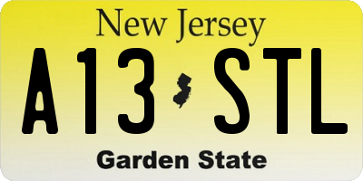NJ license plate A13STL
