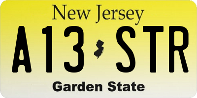 NJ license plate A13STR