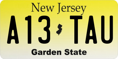 NJ license plate A13TAU