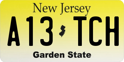 NJ license plate A13TCH
