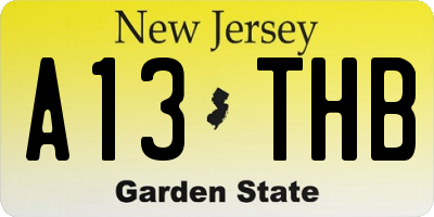 NJ license plate A13THB
