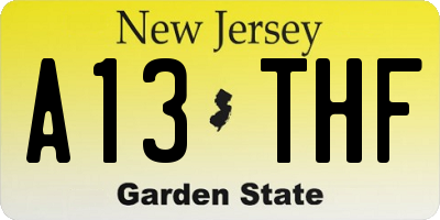 NJ license plate A13THF