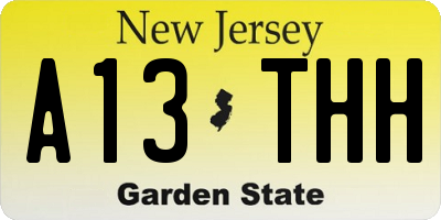 NJ license plate A13THH