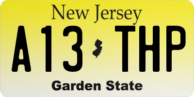 NJ license plate A13THP