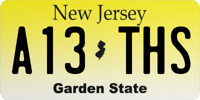 NJ license plate A13THS
