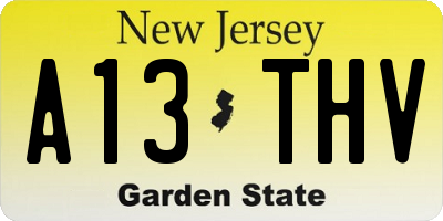NJ license plate A13THV