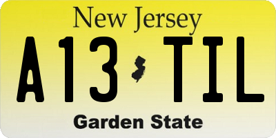 NJ license plate A13TIL