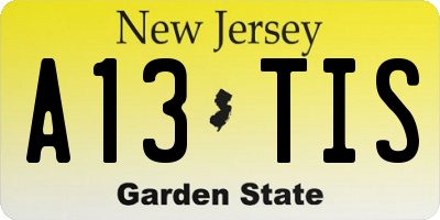 NJ license plate A13TIS