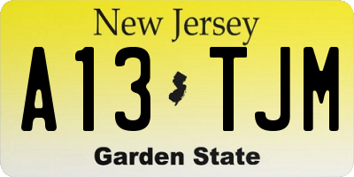 NJ license plate A13TJM