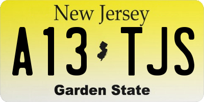 NJ license plate A13TJS