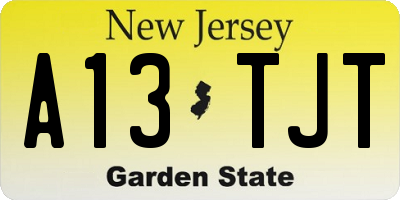NJ license plate A13TJT