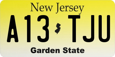 NJ license plate A13TJU